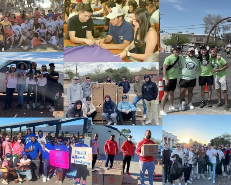 Collage of Community Service photos